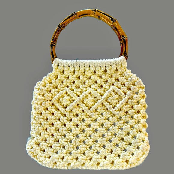 Hand Crafted Handbags - ‘60s Replica Hand-Knotted Macramé Lined Handbag